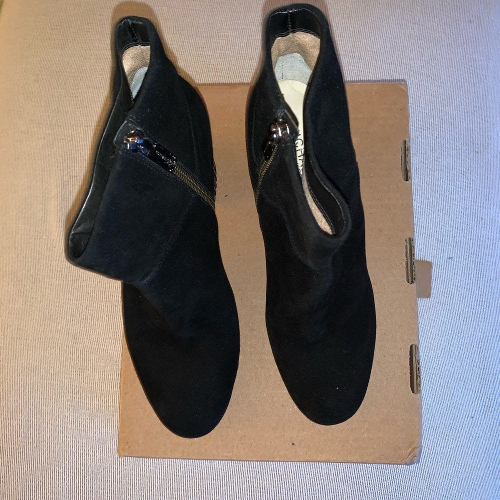 Suede Embellished Heels Booties